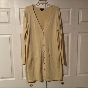 Women's Light yellow Button-Up Cardigan Sweater